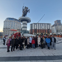 Tourists from Turkey exploring Skopje and Europe